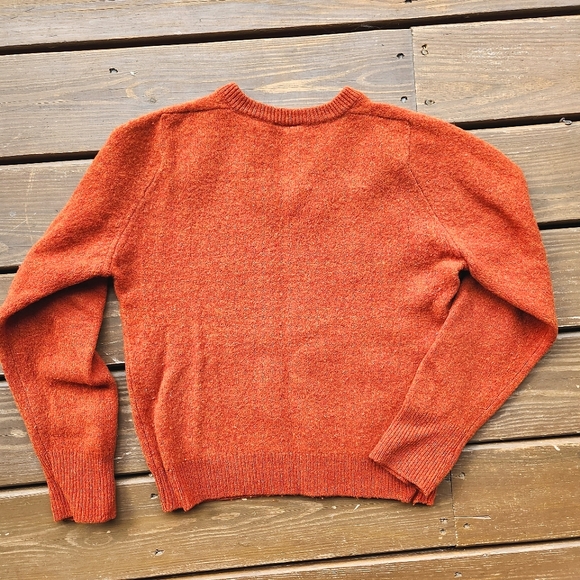 BYFORD Vintage 100% Wool V-Neck Sweater, Orange, Womens Size Medium - Picture 2 of 9